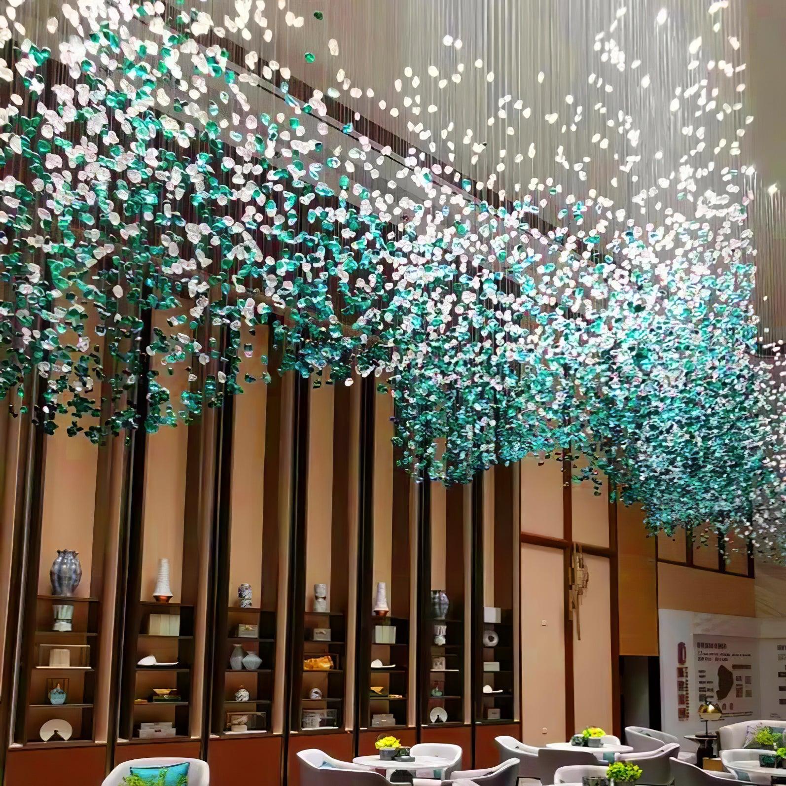 Polychrome Mineral Quartz Cascade Chandelier