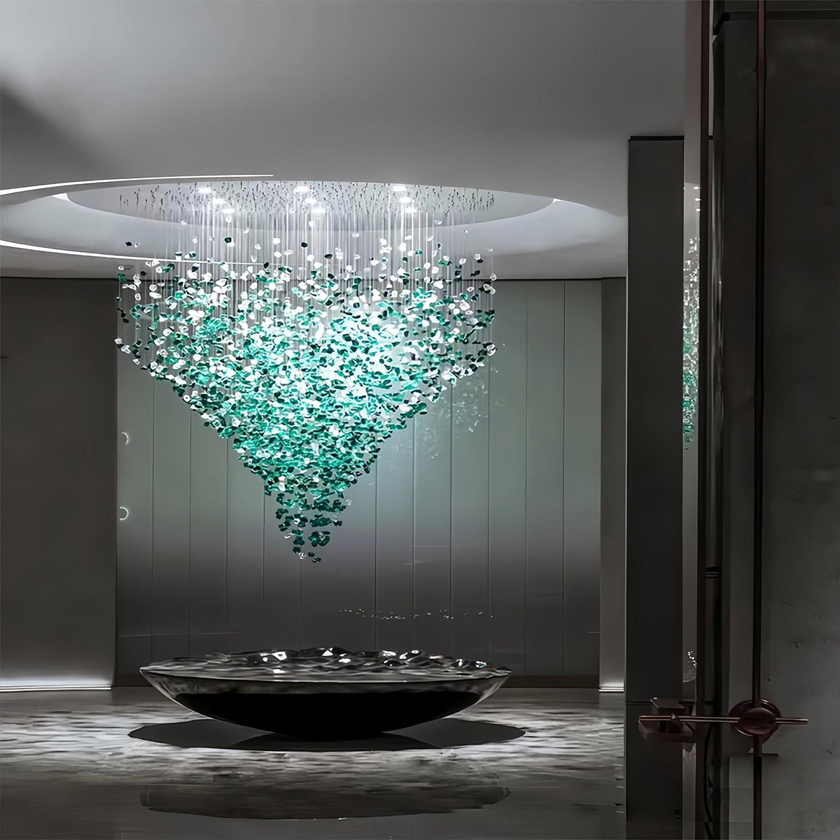 Polychrome Mineral Quartz Cascade Chandelier