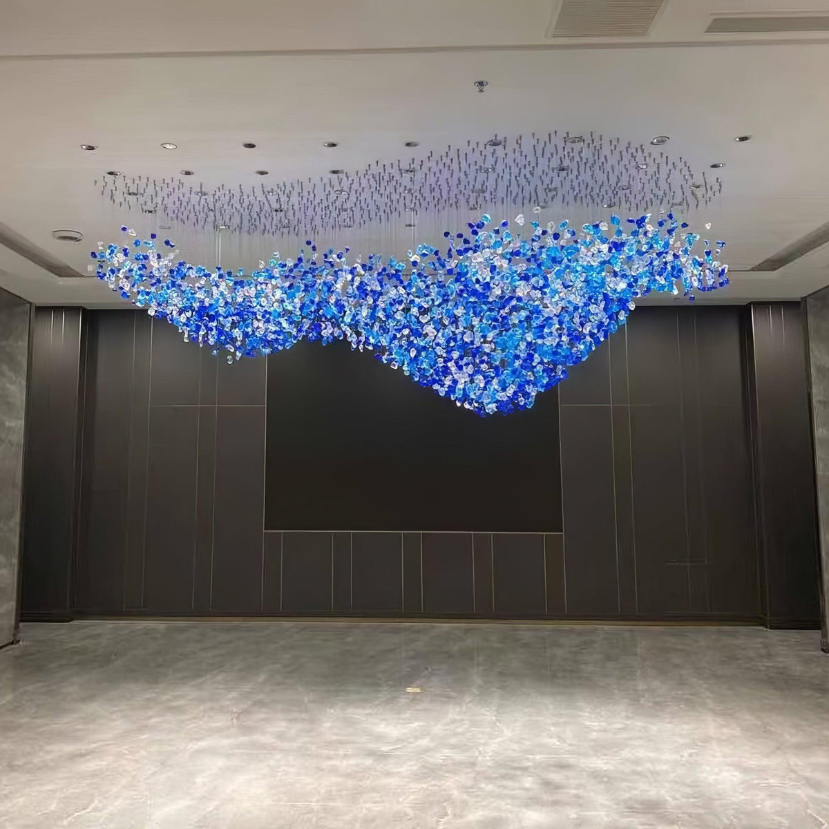 Polychrome Mineral Quartz Cascade Chandelier