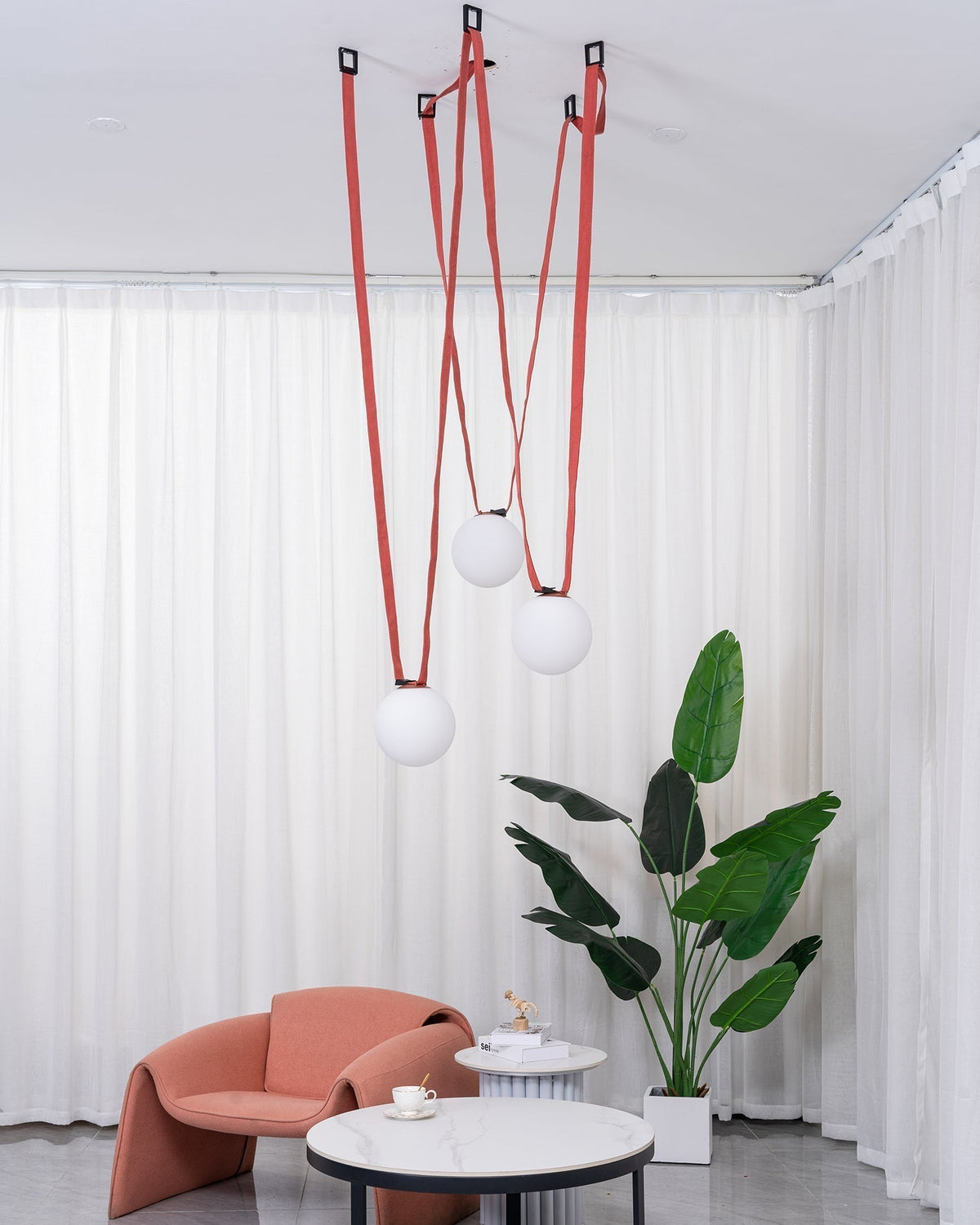 Velinenne Pendant Lamp Leather Belt Glass