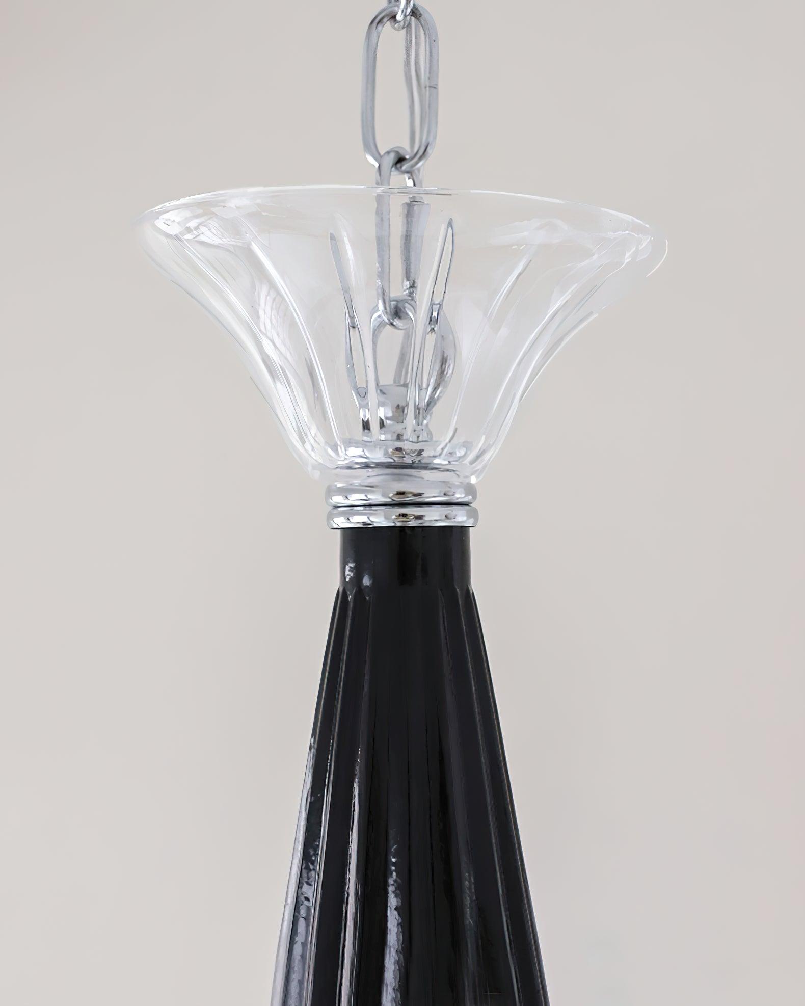 Silten Chandelier Black Murano Candle Arm Glass Classic