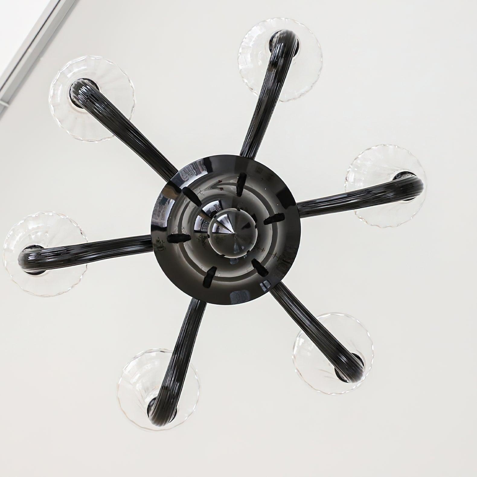 Silten Chandelier Black Murano Candle Arm Glass Classic