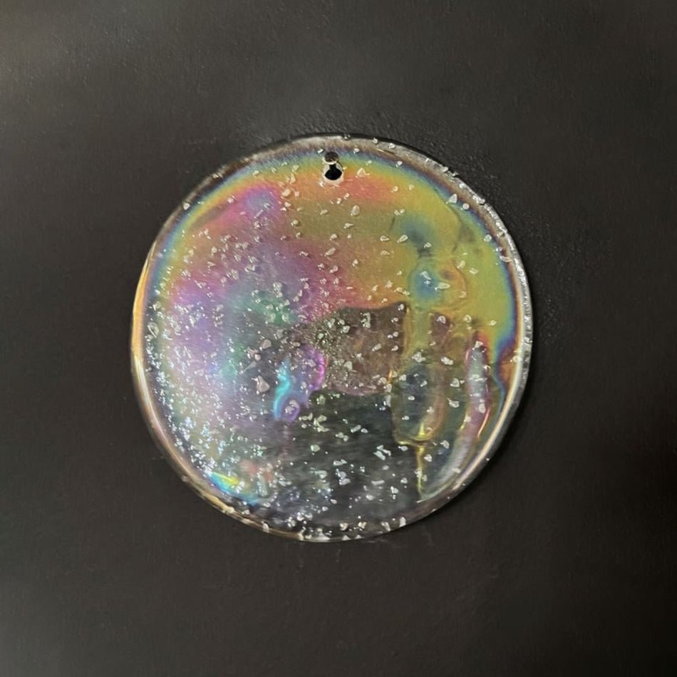 Liorerora Chandelier Iridescent Murano Glass Disc
