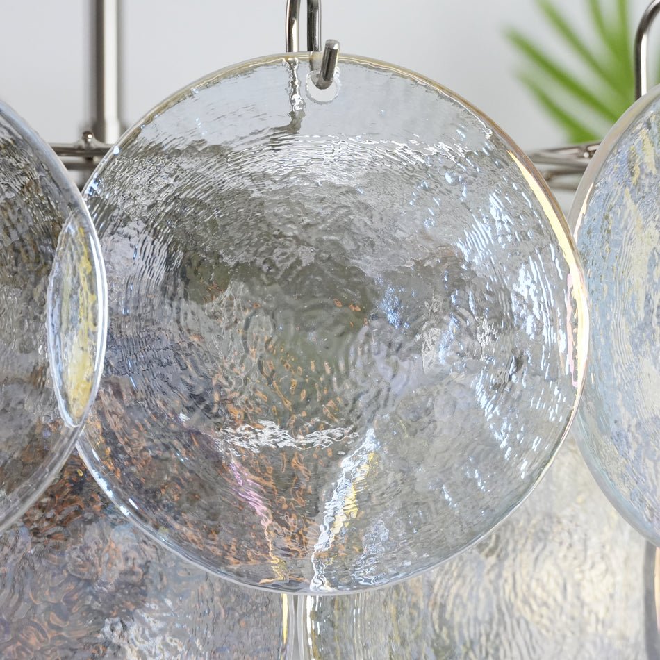 Liorerora Chandelier Iridescent Murano Glass Disc
