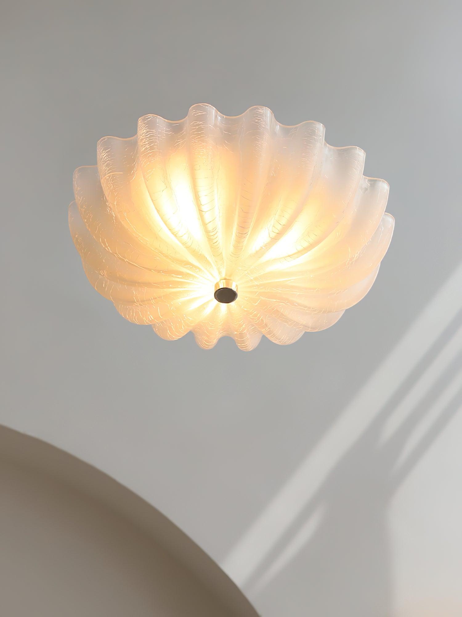 Urelis Ceiling Lamp Murano Blown Glass Shell Inspired