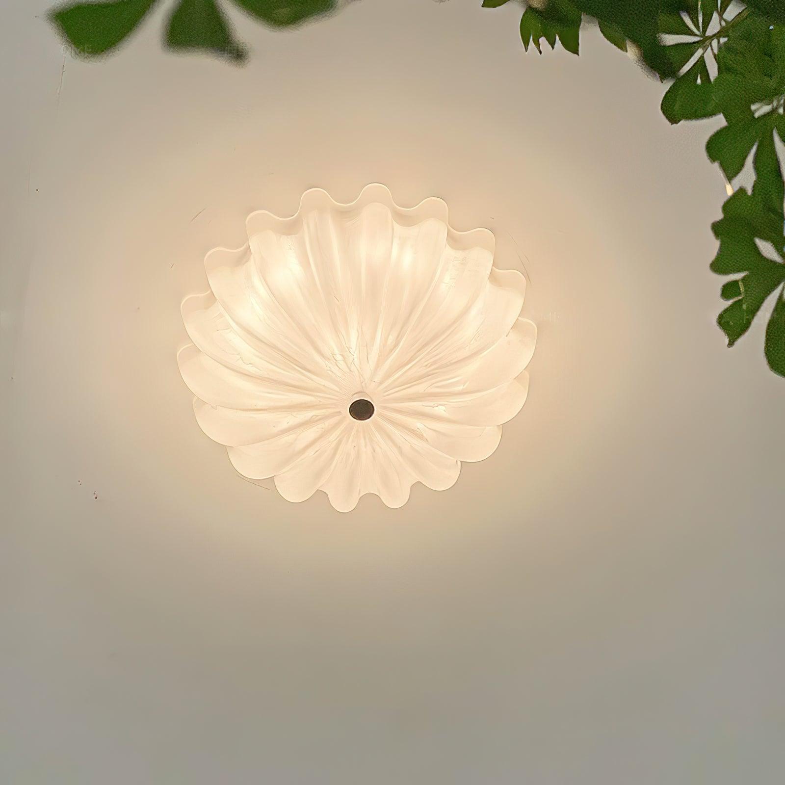Urelis Ceiling Lamp Murano Blown Glass Shell Inspired