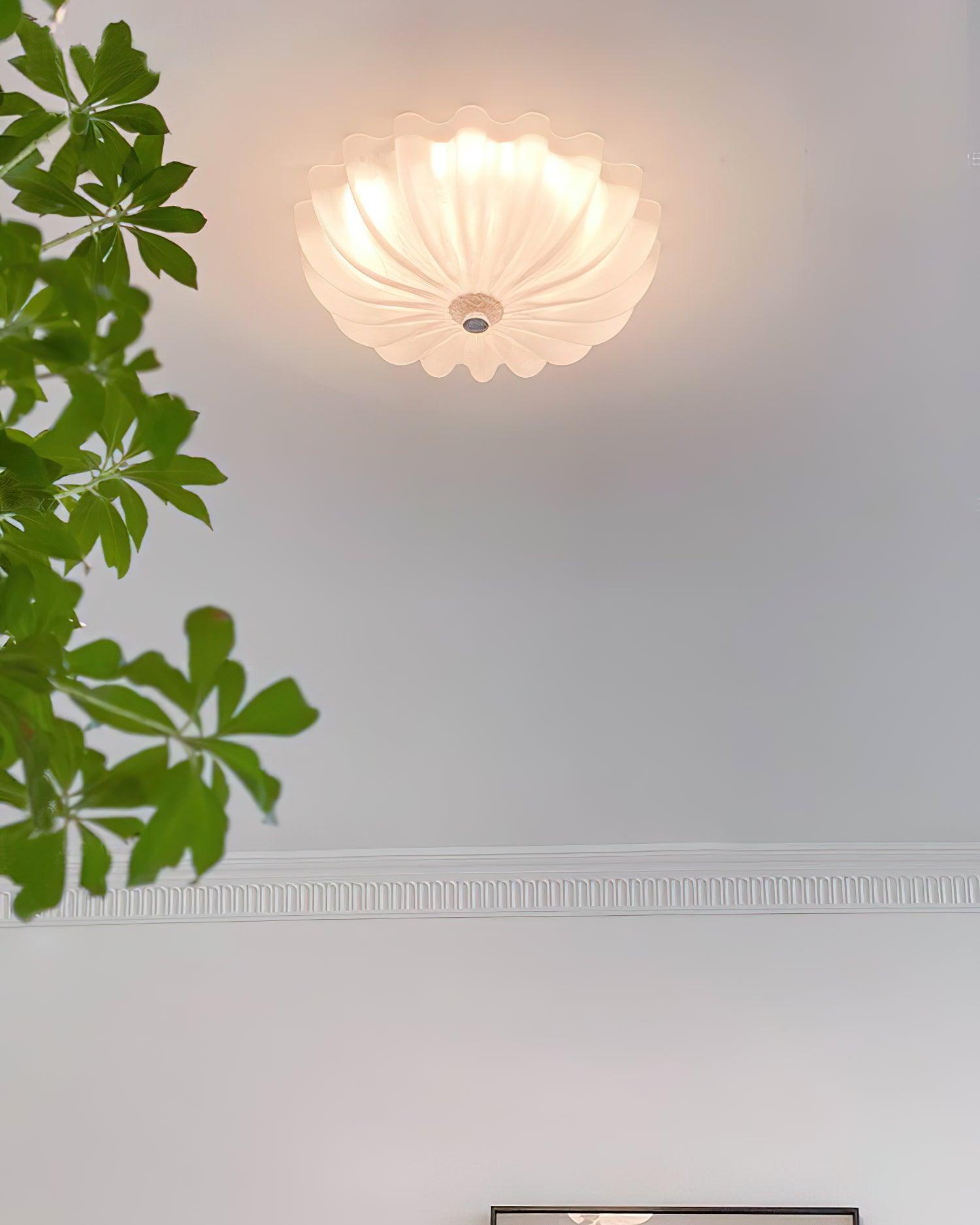 Urelis Ceiling Lamp Murano Blown Glass Shell Inspired
