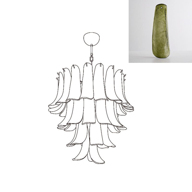 Celiian Chandelier Murano Glass Petals Vintage