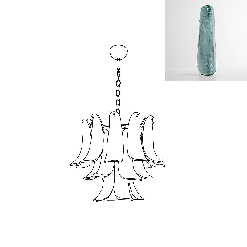 Celiian Chandelier Murano Glass Petals Vintage