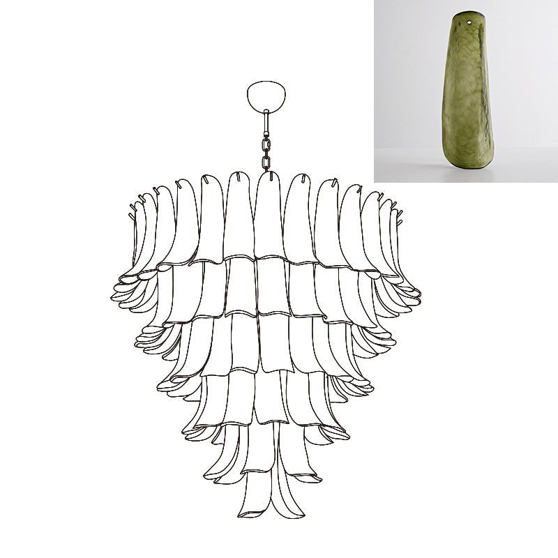 Celiian Chandelier Murano Glass Petals Vintage