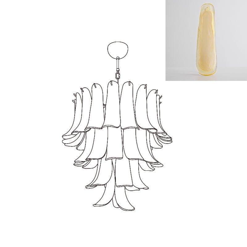 Celiian Chandelier Murano Glass Petals Vintage