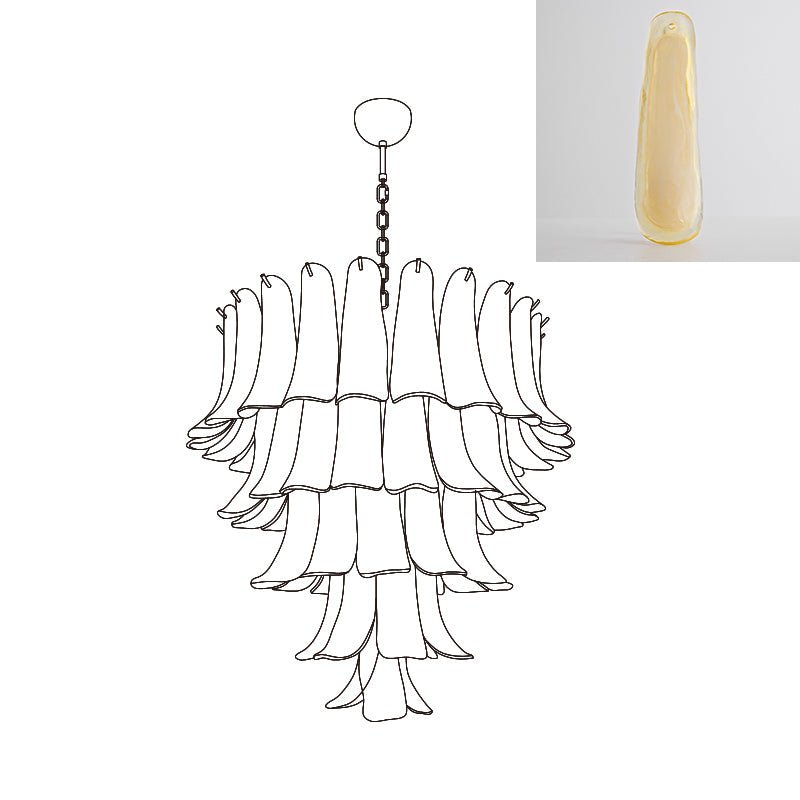 Celiian Chandelier Murano Glass Petals Vintage