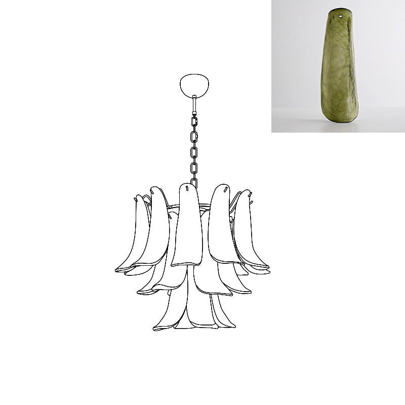 Celiian Chandelier Murano Glass Petals Vintage