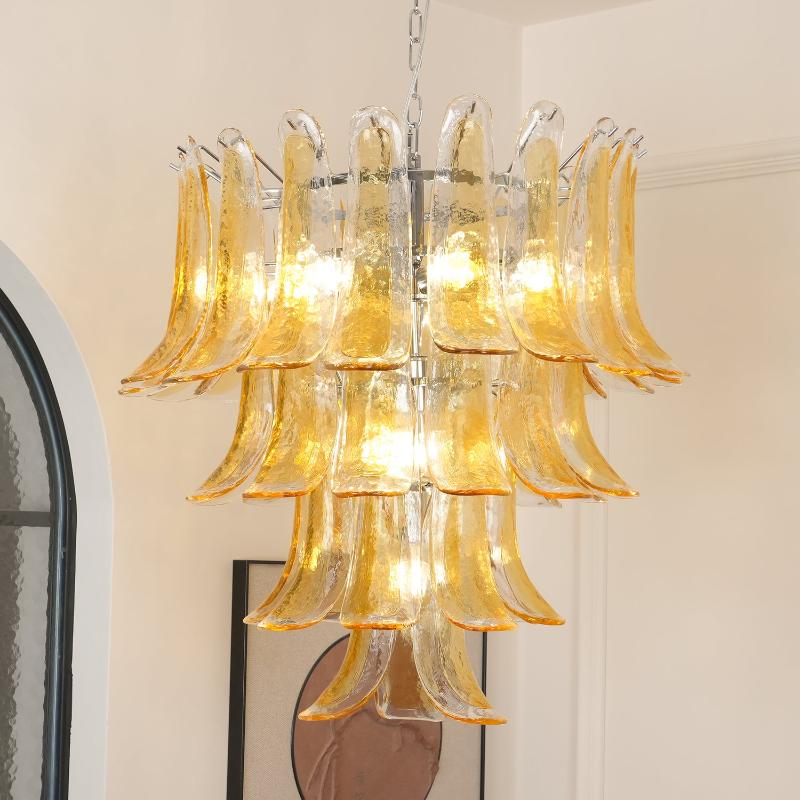 Celiian Chandelier Murano Glass Petals Vintage