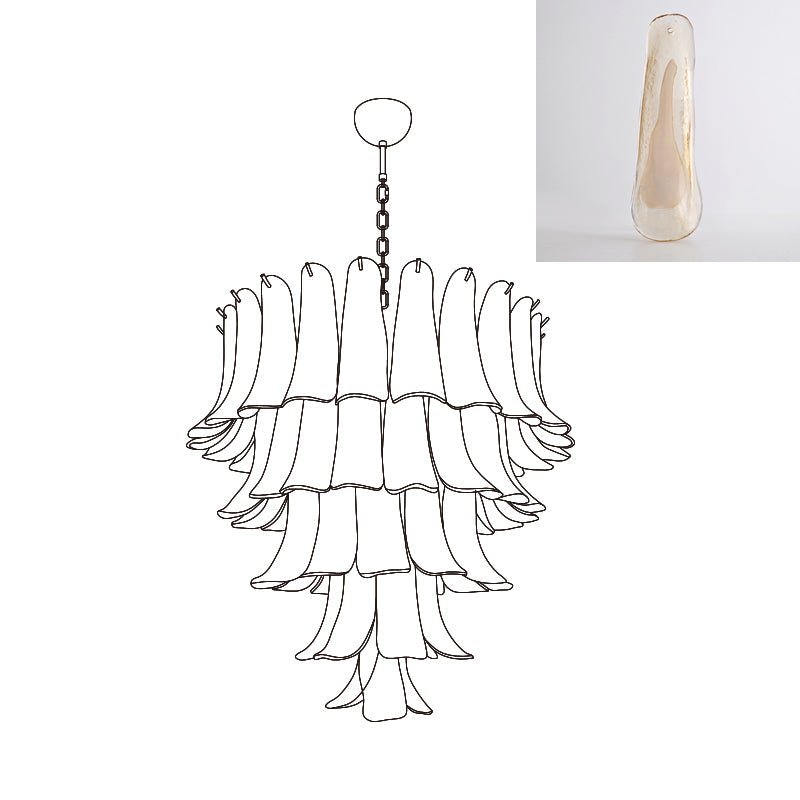 Celiian Chandelier Murano Glass Petals Vintage