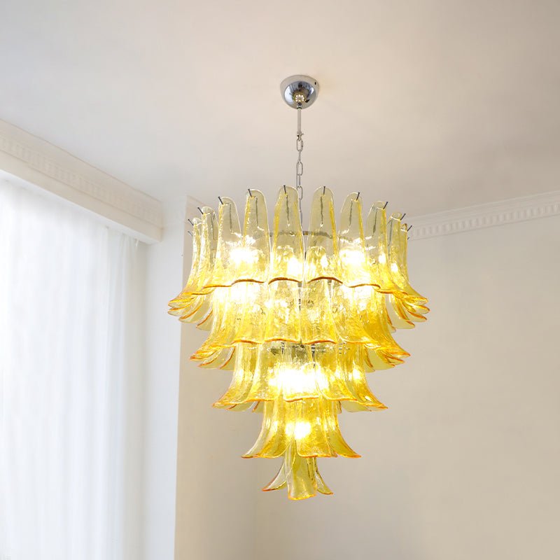 Celiian Chandelier Murano Glass Petals Vintage