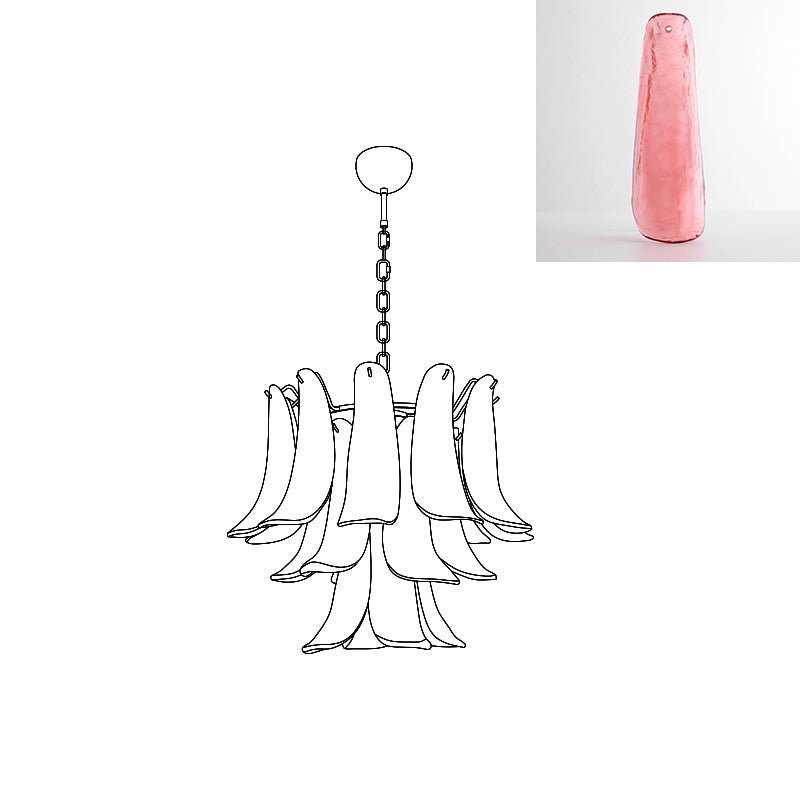 Celiian Chandelier Murano Glass Petals Vintage