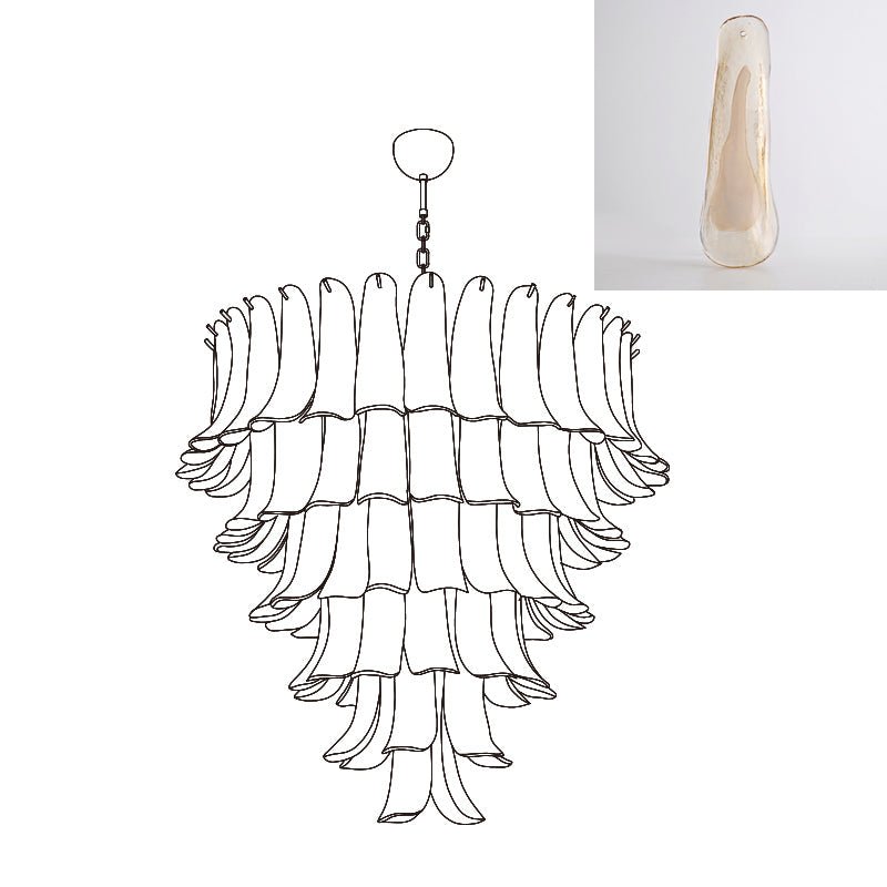 Celiian Chandelier Murano Glass Petals Vintage