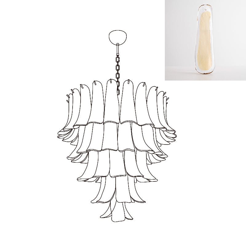 Celiian Chandelier Murano Glass Petals Vintage