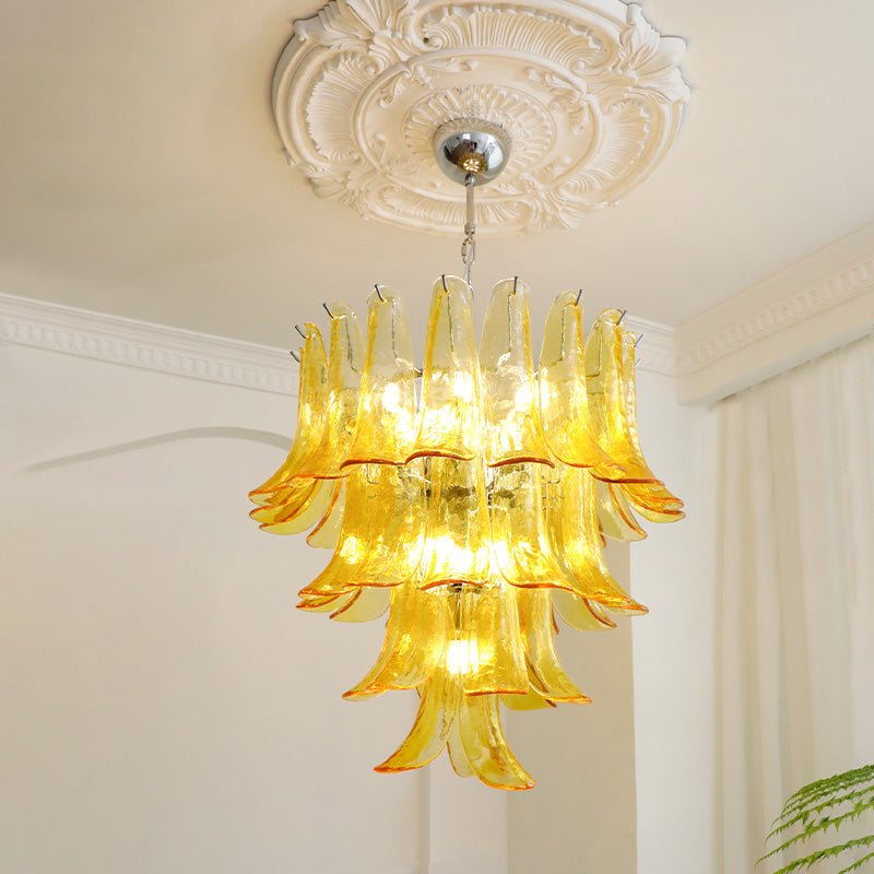 Celiian Chandelier Murano Glass Petals Vintage