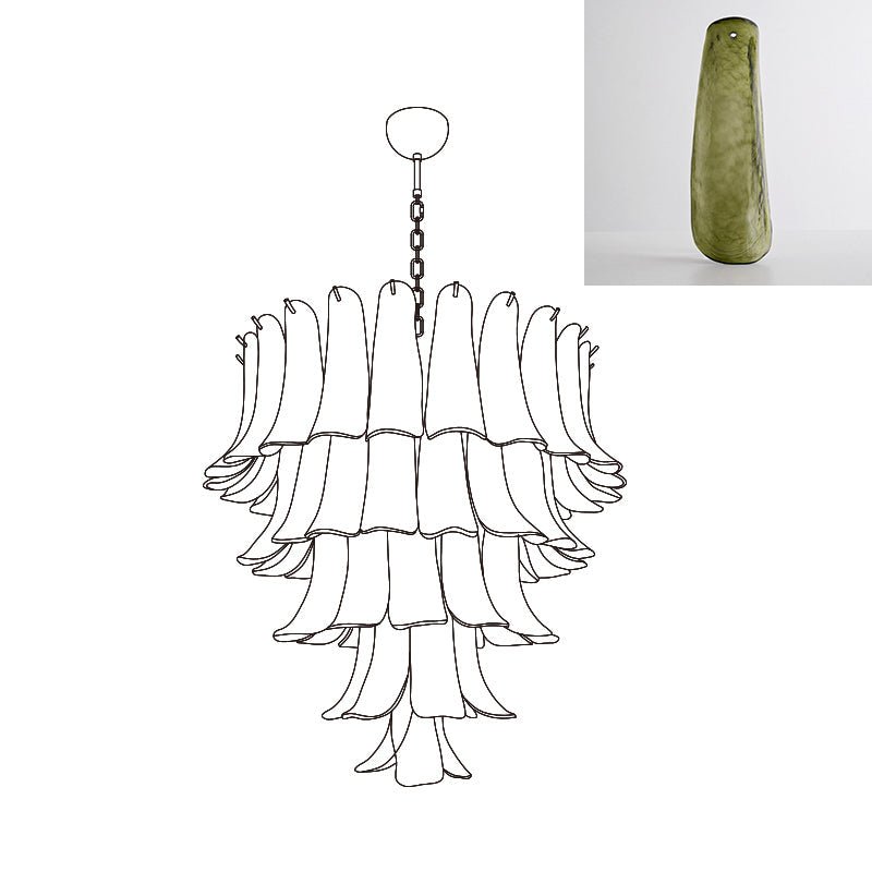 Celiian Chandelier Murano Glass Petals Vintage