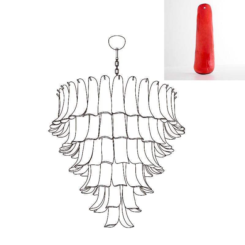 Celiian Chandelier Murano Glass Petals Vintage