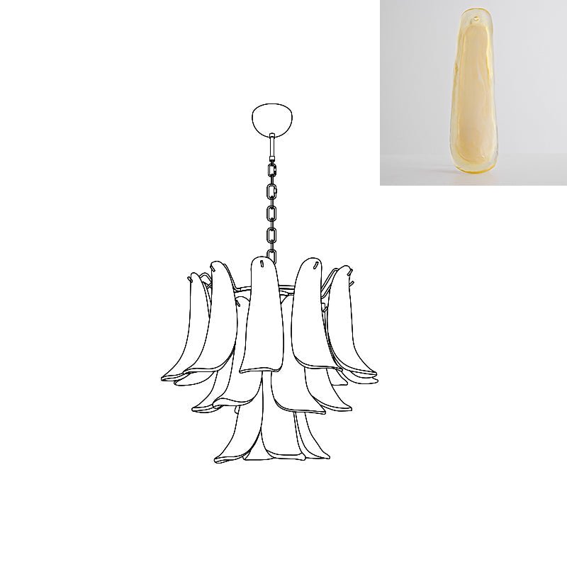 Celiian Chandelier Murano Glass Petals Vintage