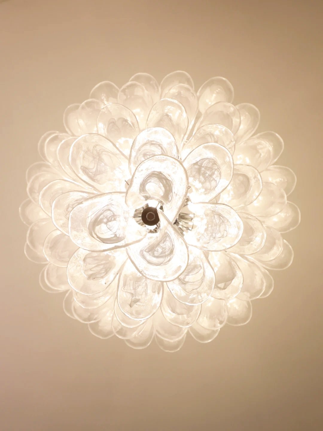 Eiroian Chandelier Clear Murano Glass Petal Vintage