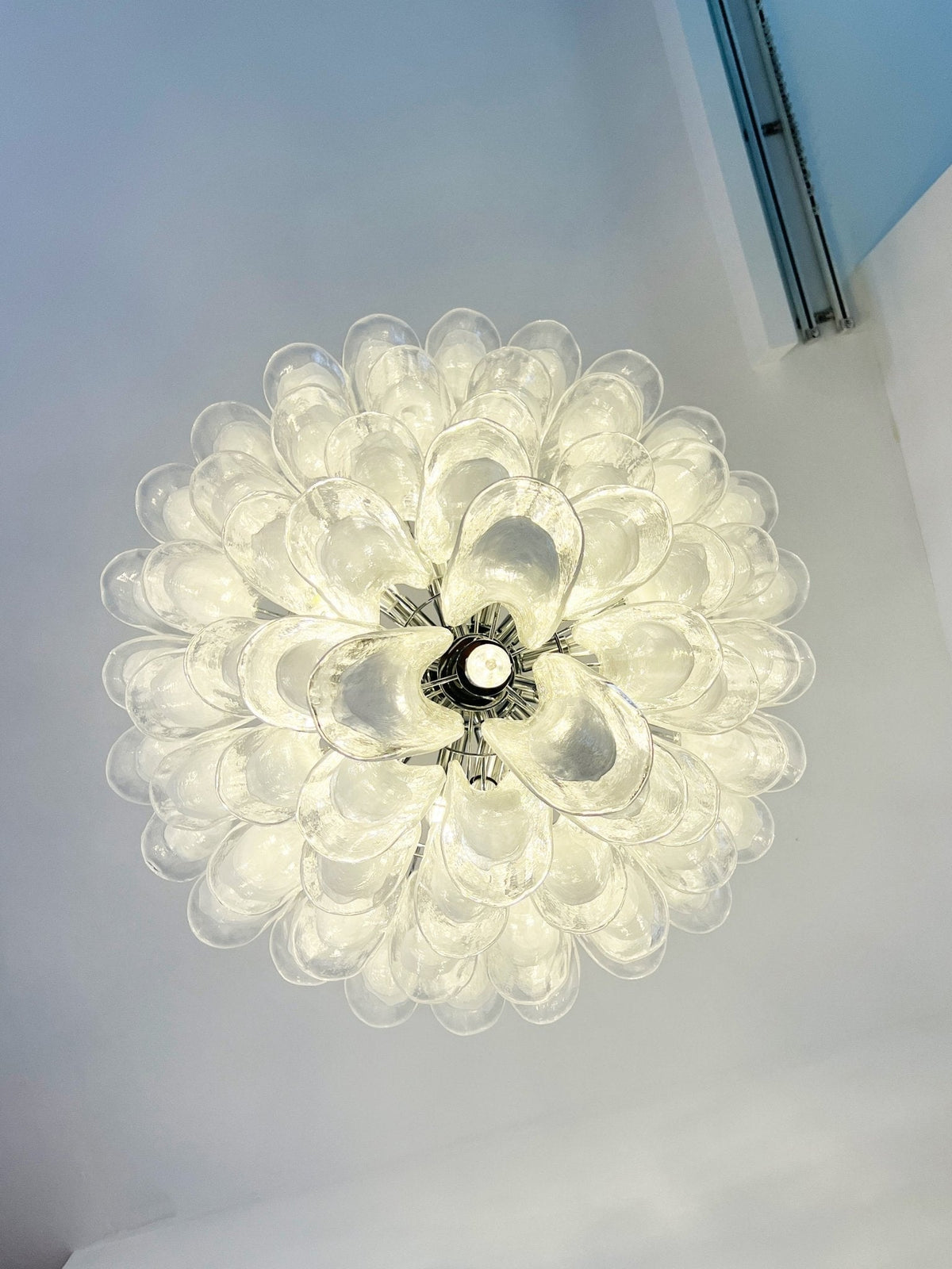 Eiroian Chandelier Clear Murano Glass Petal Vintage