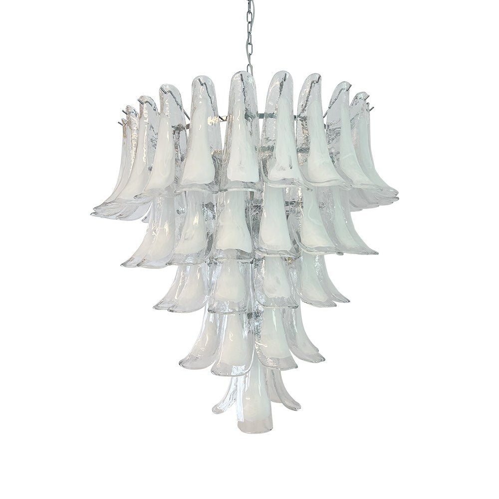 Eiroian Chandelier Clear Murano Glass Petal Vintage
