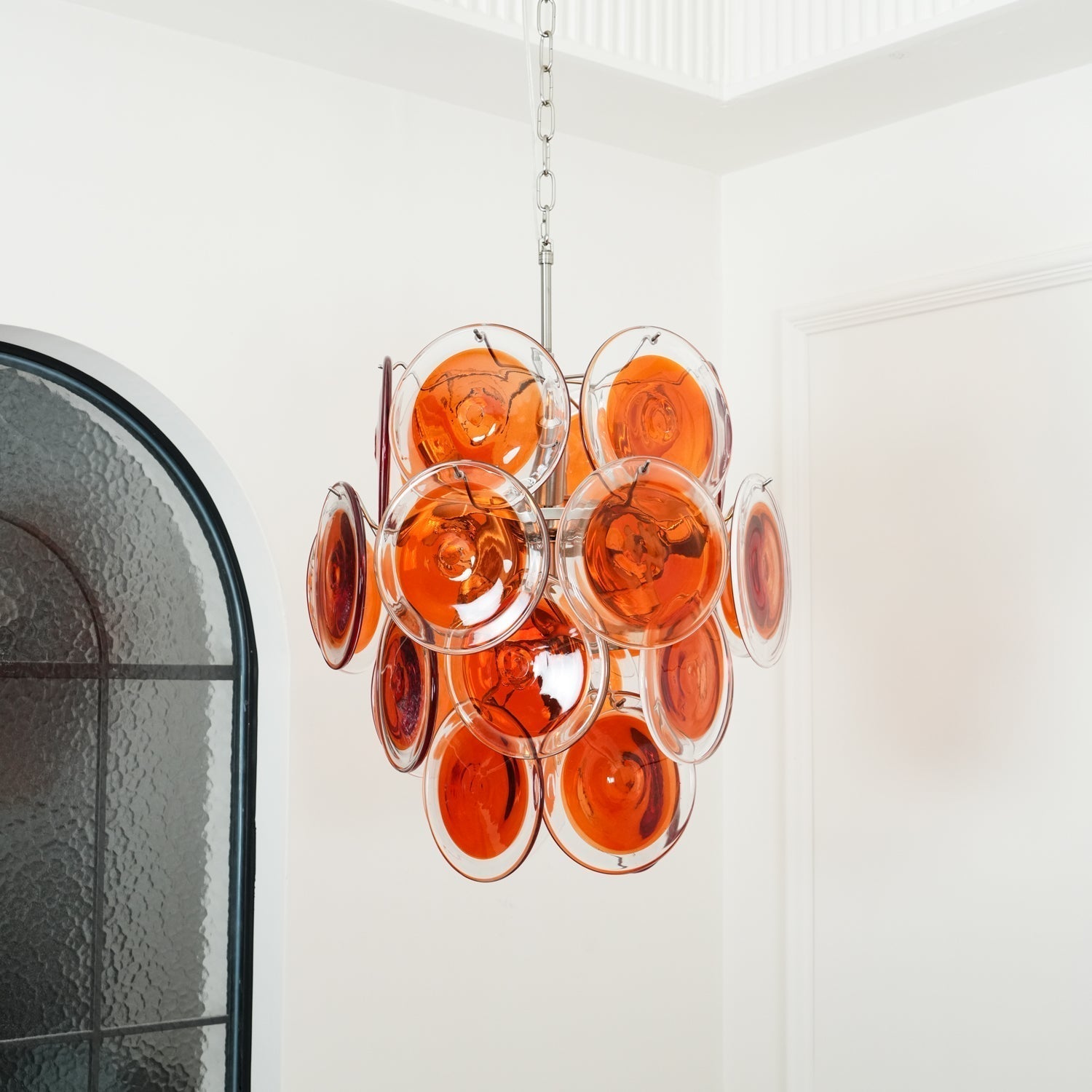 Eiroora Chandelier Murano Orange Glass
