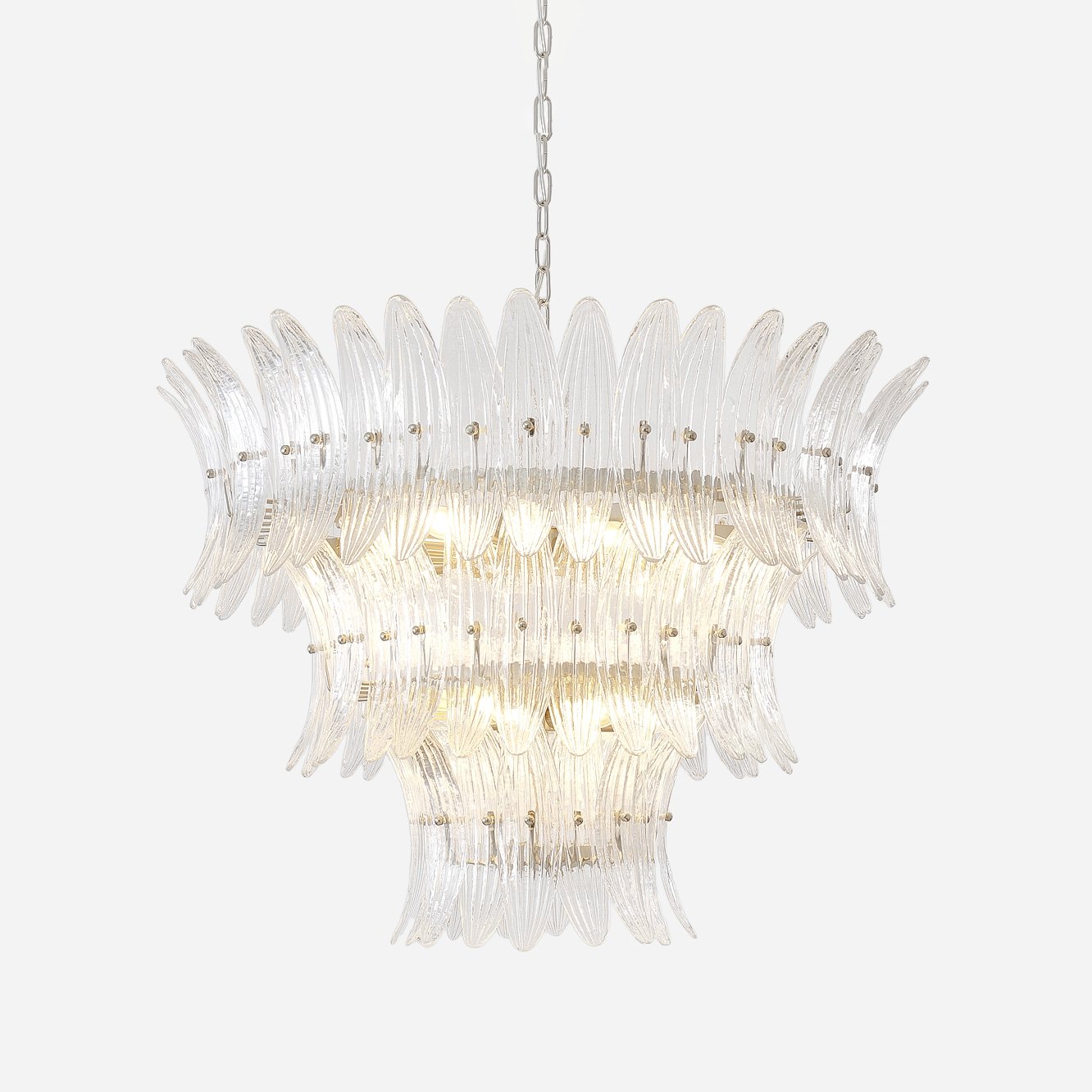 Eirerian Chandelier Murano Glass Palmette Leaf Tiered