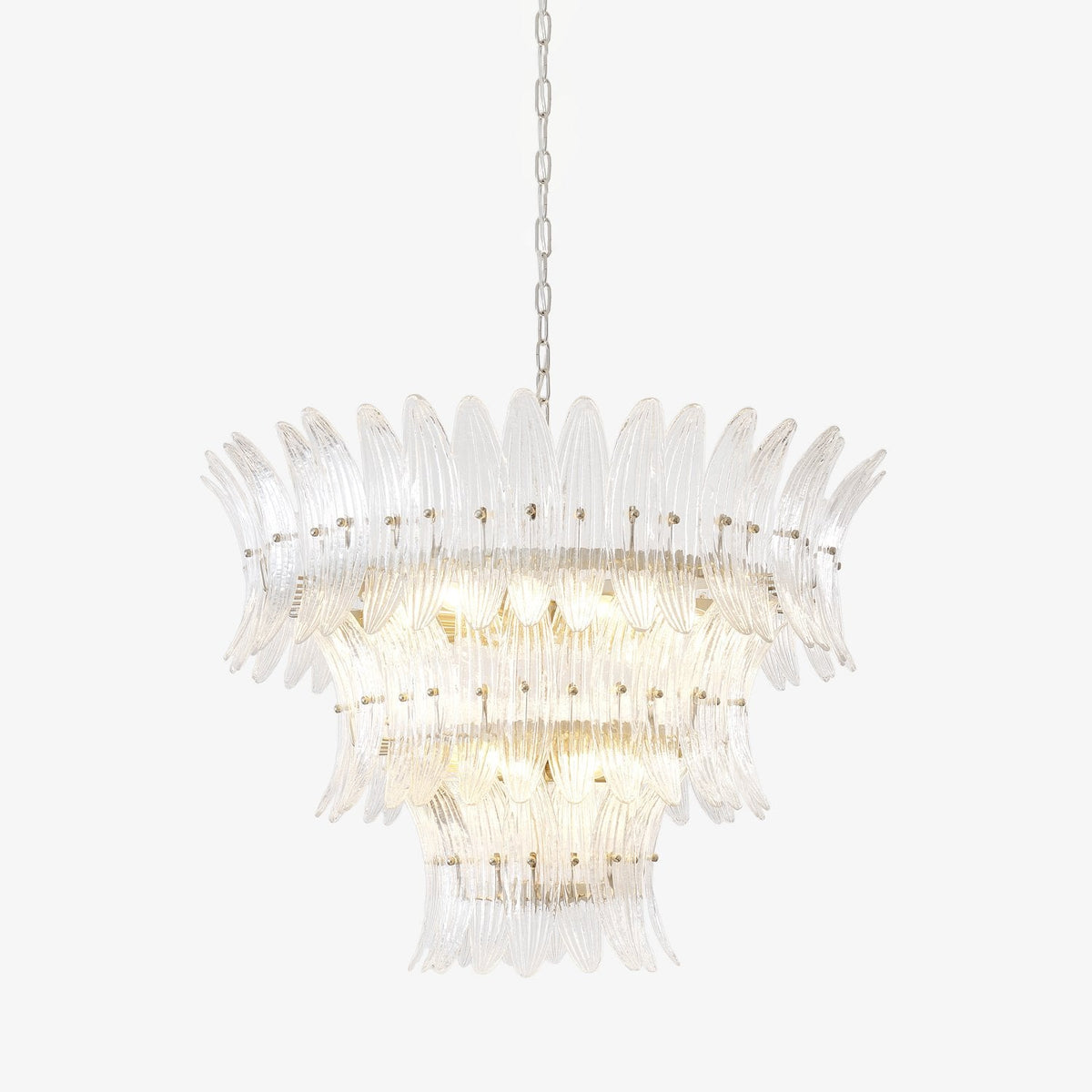 Eirerian Chandelier Murano Glass Palmette Leaf Tiered
