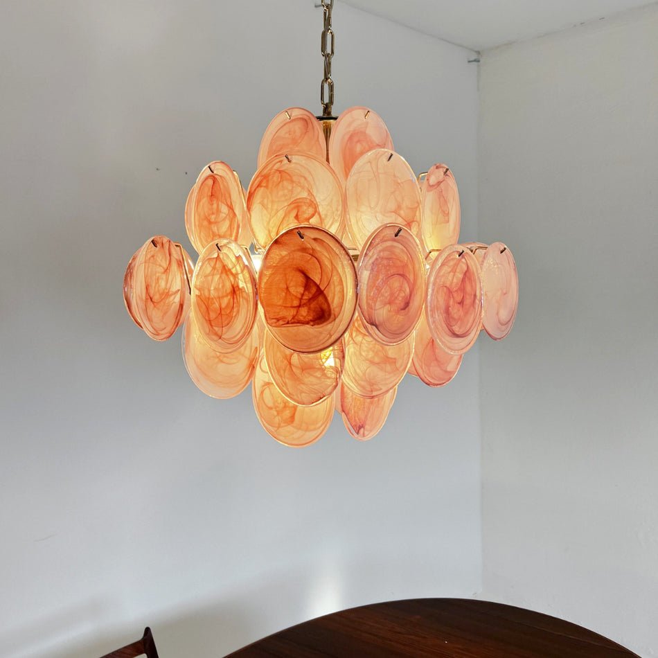 Rivivian Chandelier Pink Disc Layered Artistic