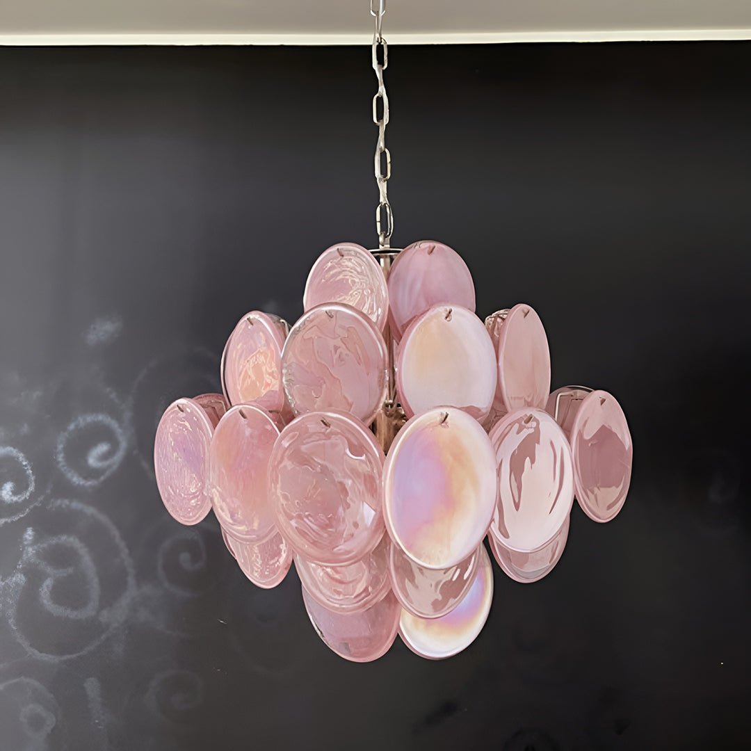 Rivivian Chandelier Pink Disc Layered Artistic