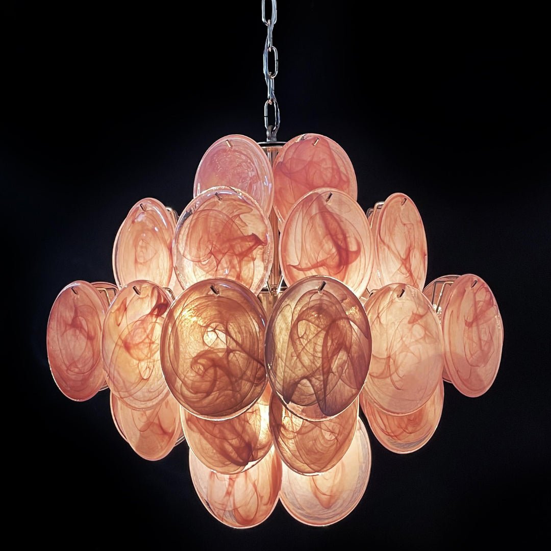 Rivivian Chandelier Pink Disc Layered Artistic