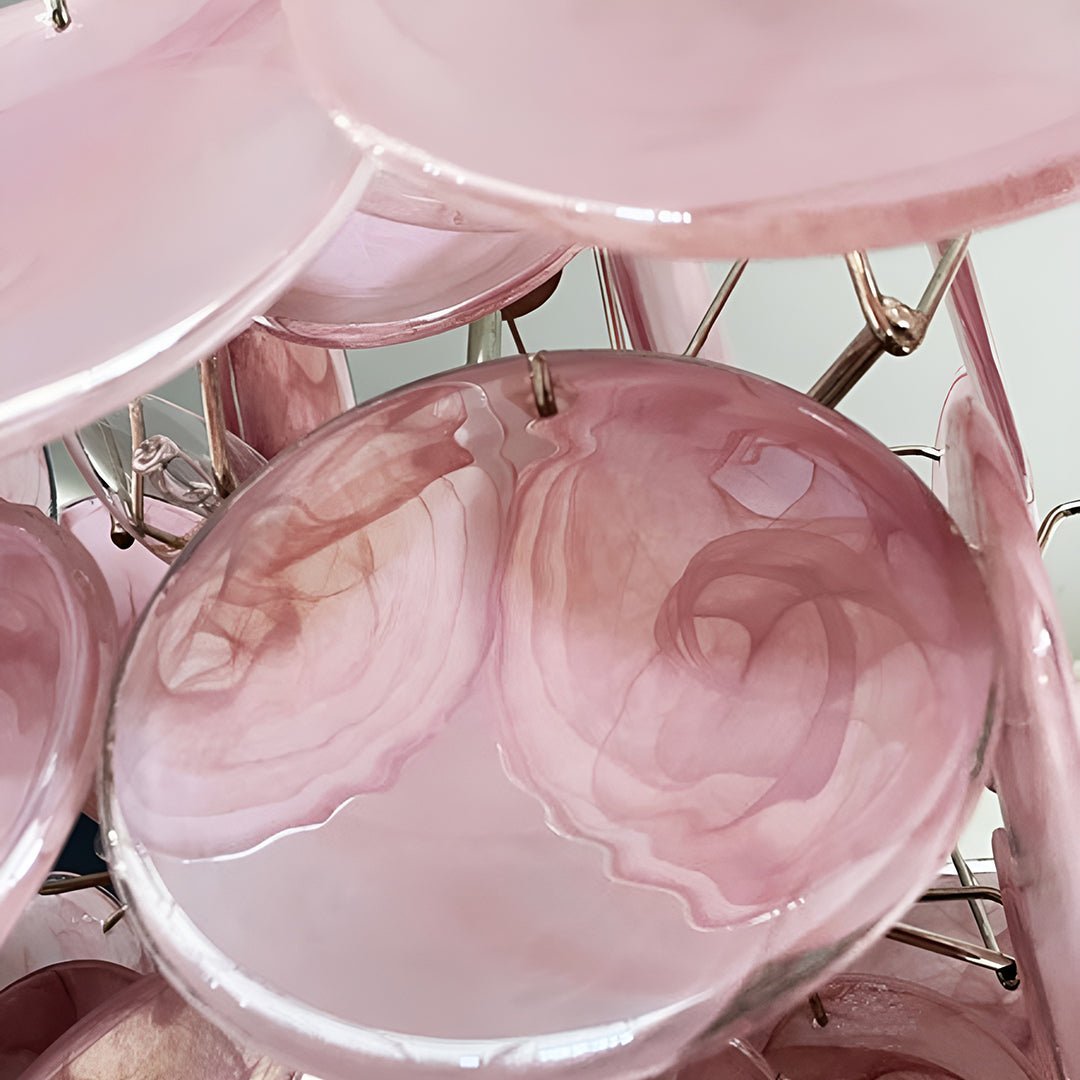 Rivivian Chandelier Pink Disc Layered Artistic