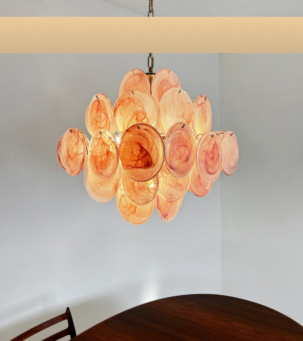 Rivivian Chandelier Pink Disc Layered Artistic