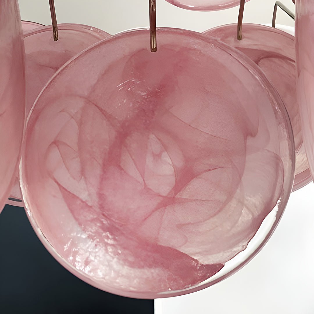 Rivivian Chandelier Pink Disc Layered Artistic
