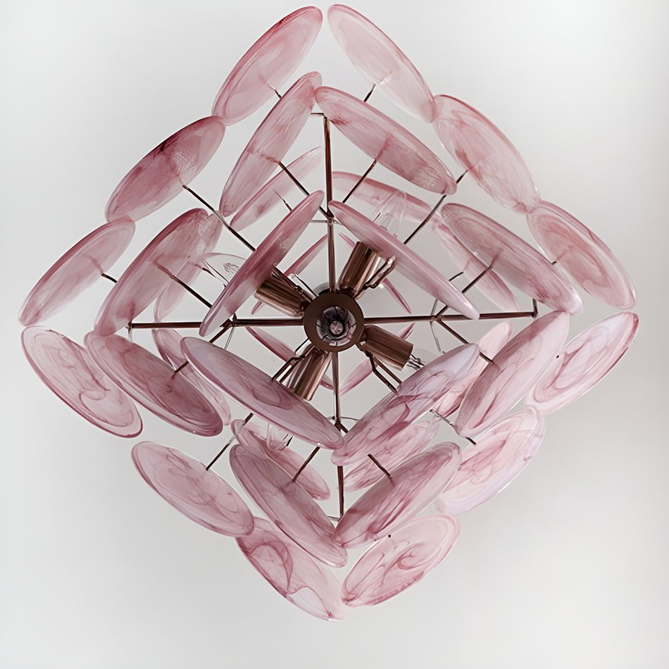 Rivivian Chandelier Pink Disc Layered Artistic