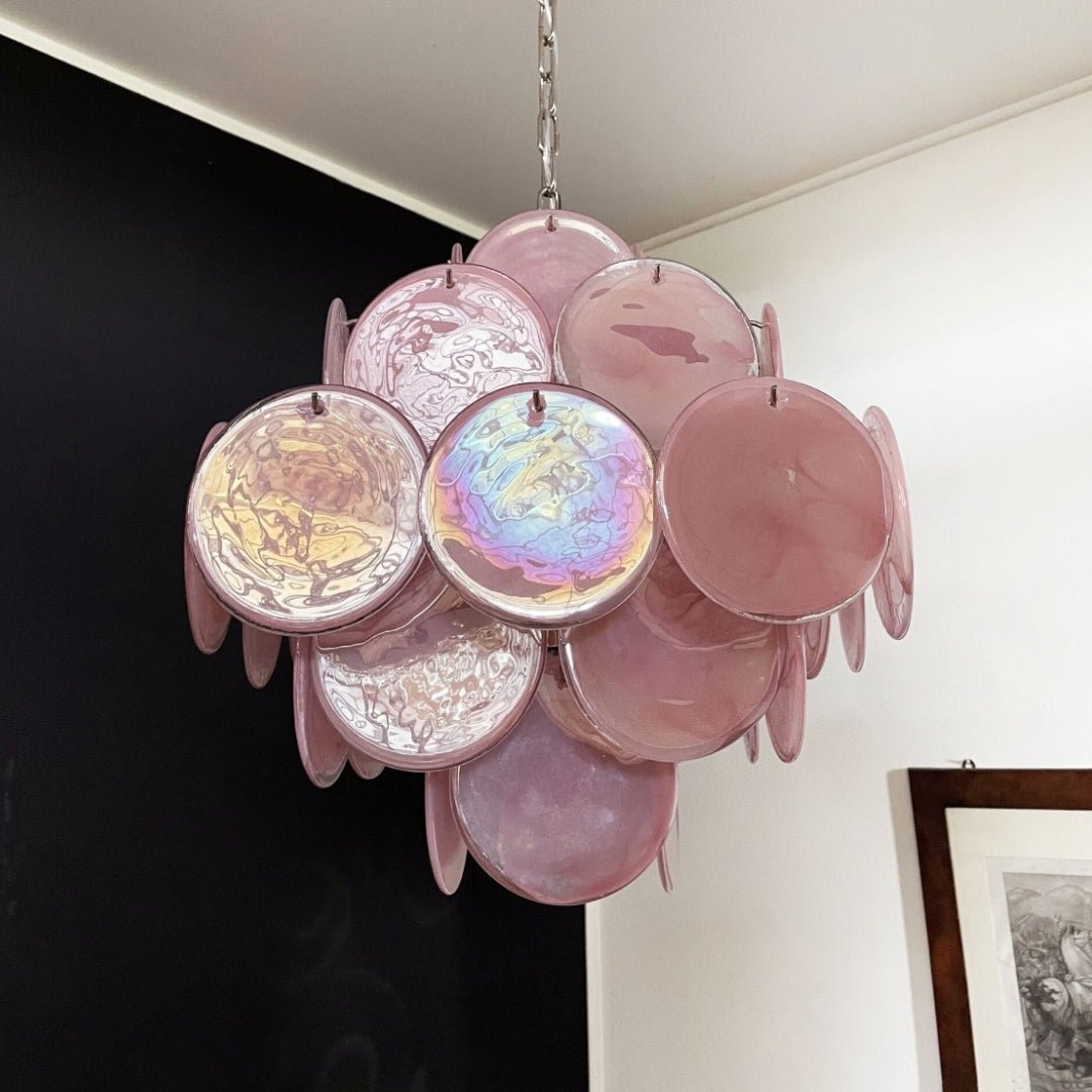 Rivivian Chandelier Pink Disc Layered Artistic