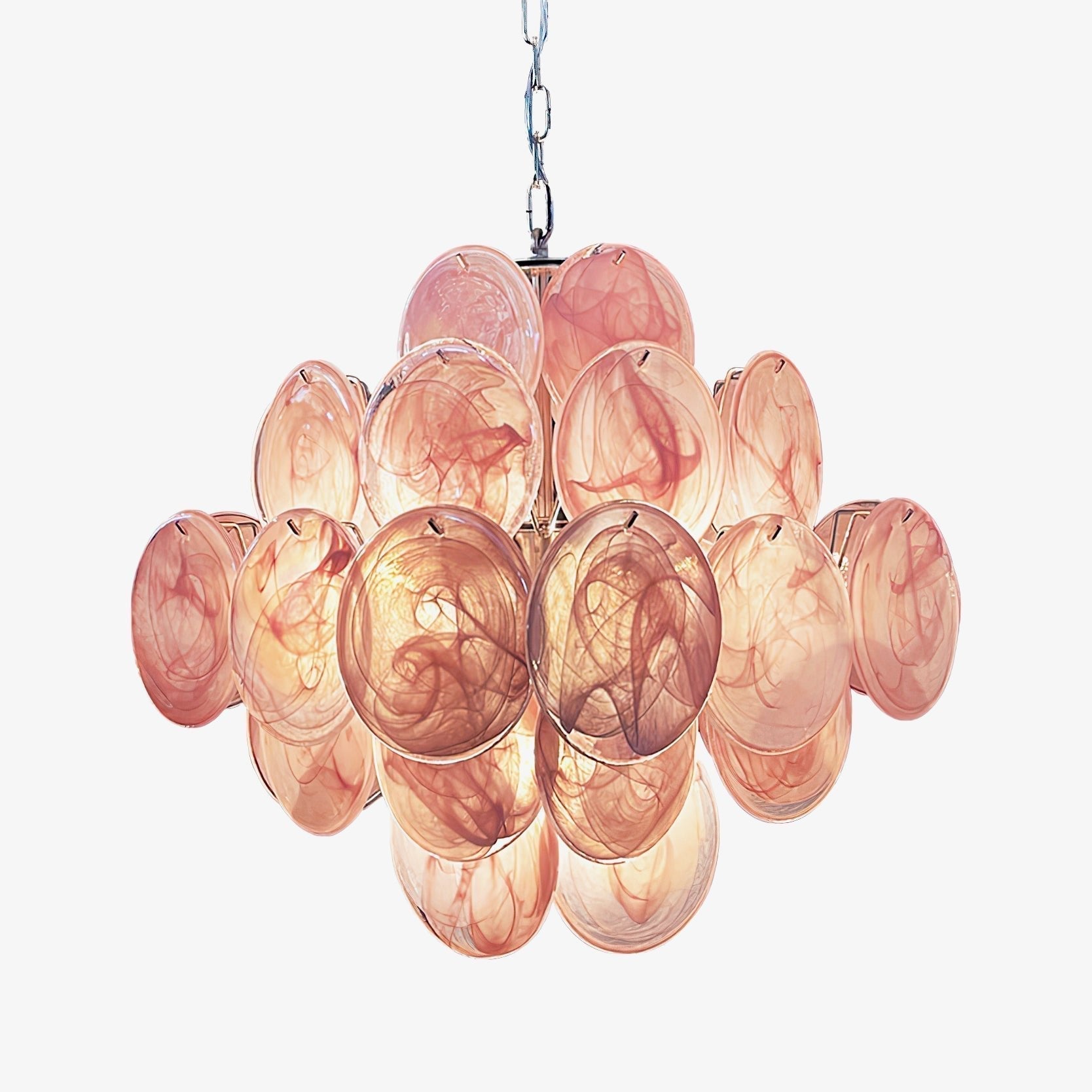 Rivivian Chandelier Pink Disc Layered Artistic