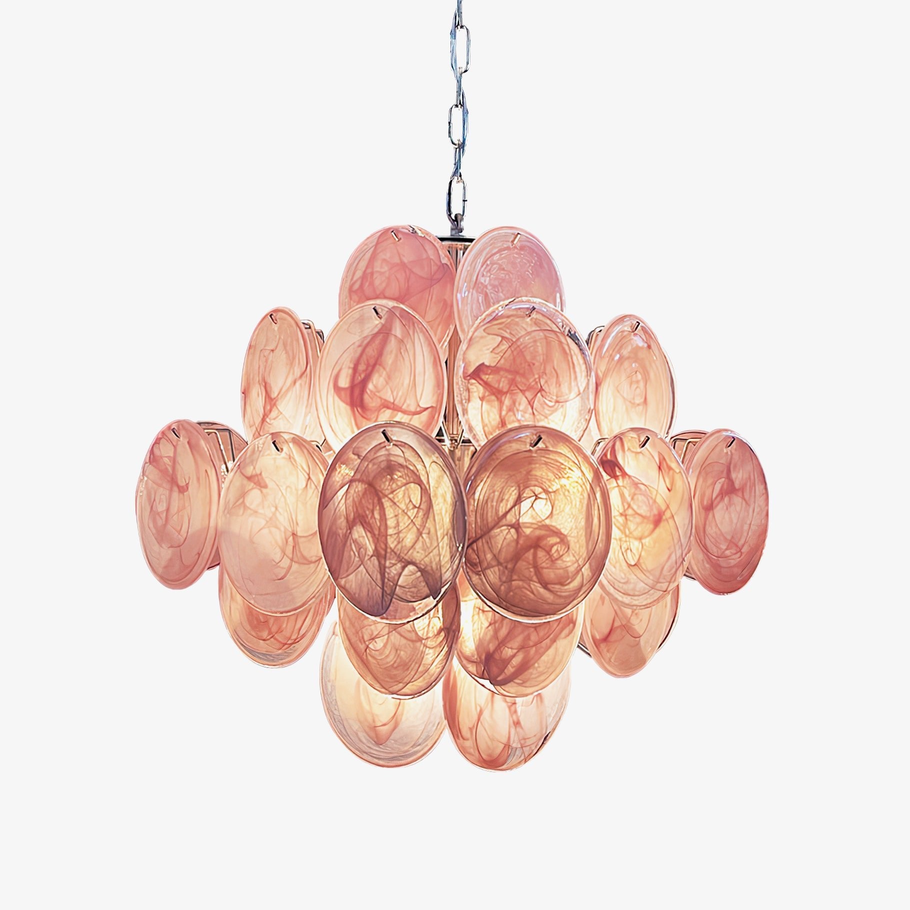 Rivivian Chandelier Pink Disc Layered Artistic