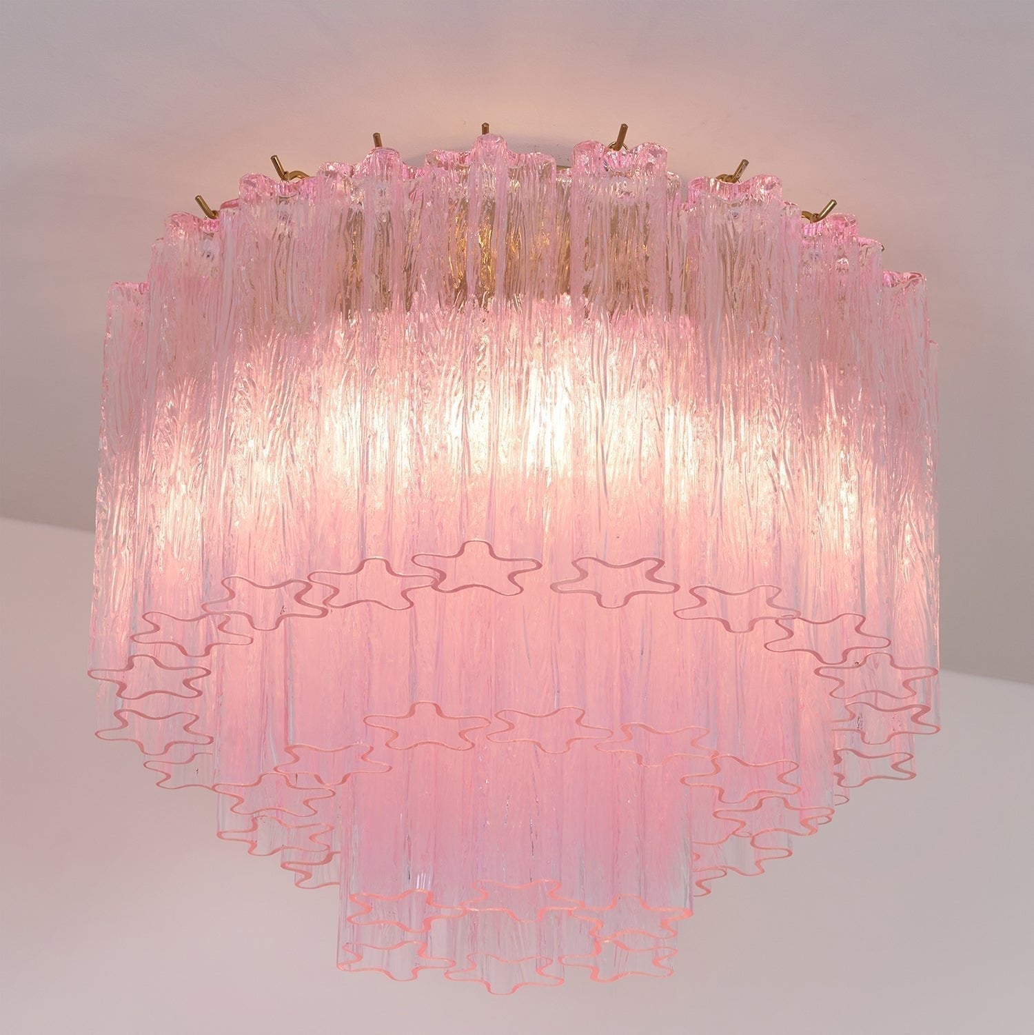 Veliaine Ceiling Lamp Murano Pink Glass Vintage