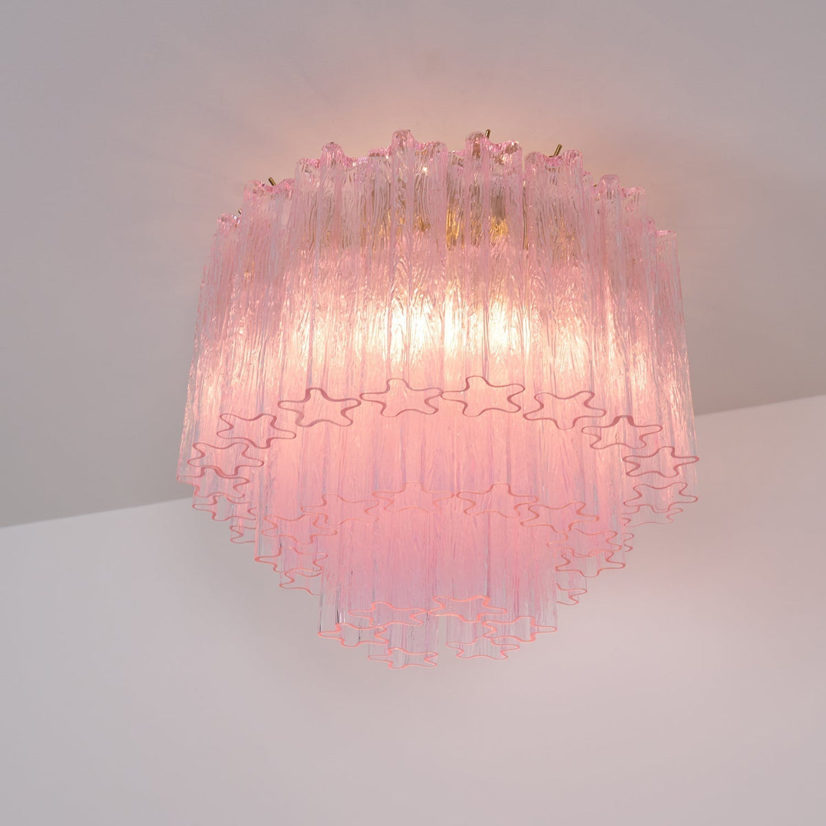 Veliaine Ceiling Lamp Murano Pink Glass Vintage
