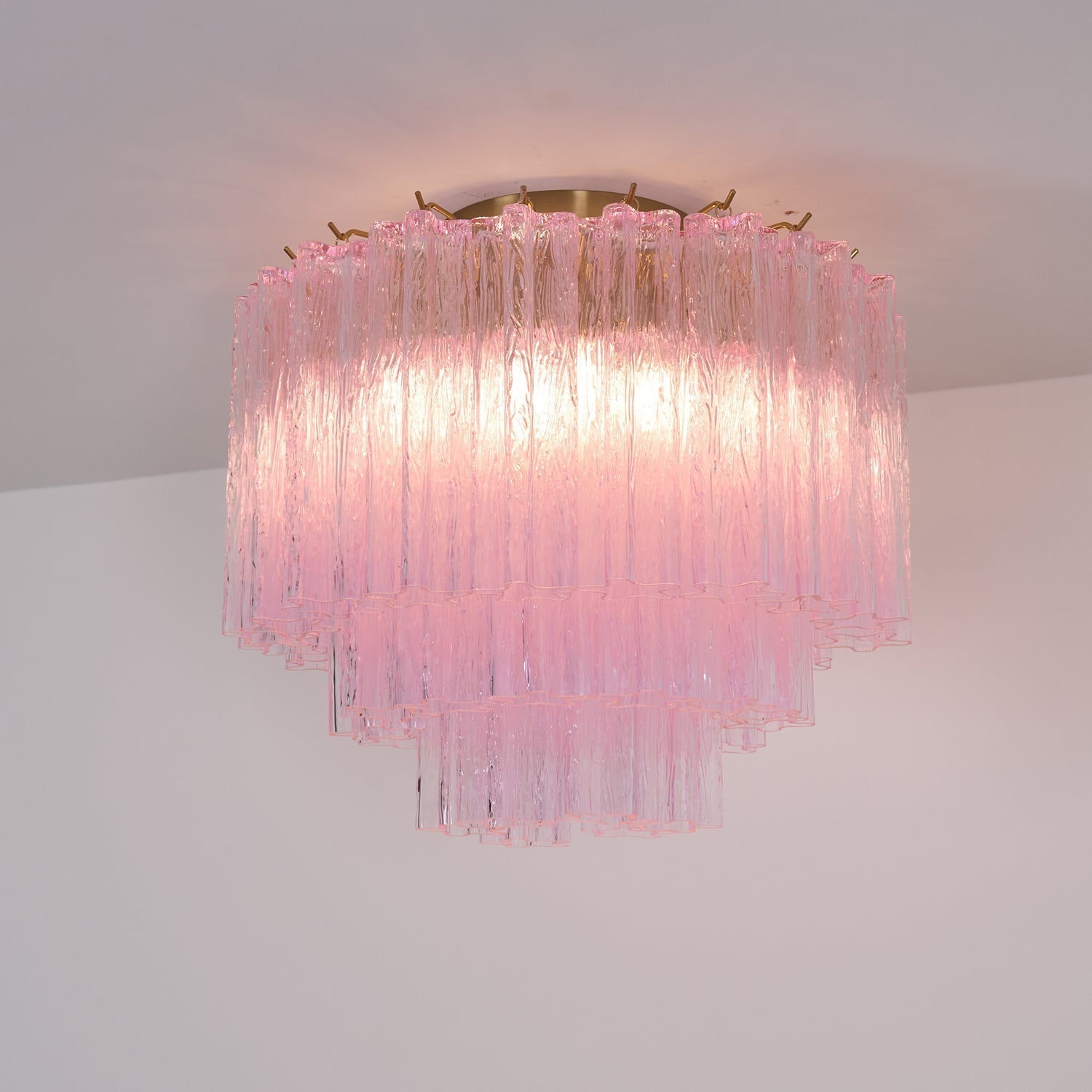 Veliaine Ceiling Lamp Murano Pink Glass Vintage