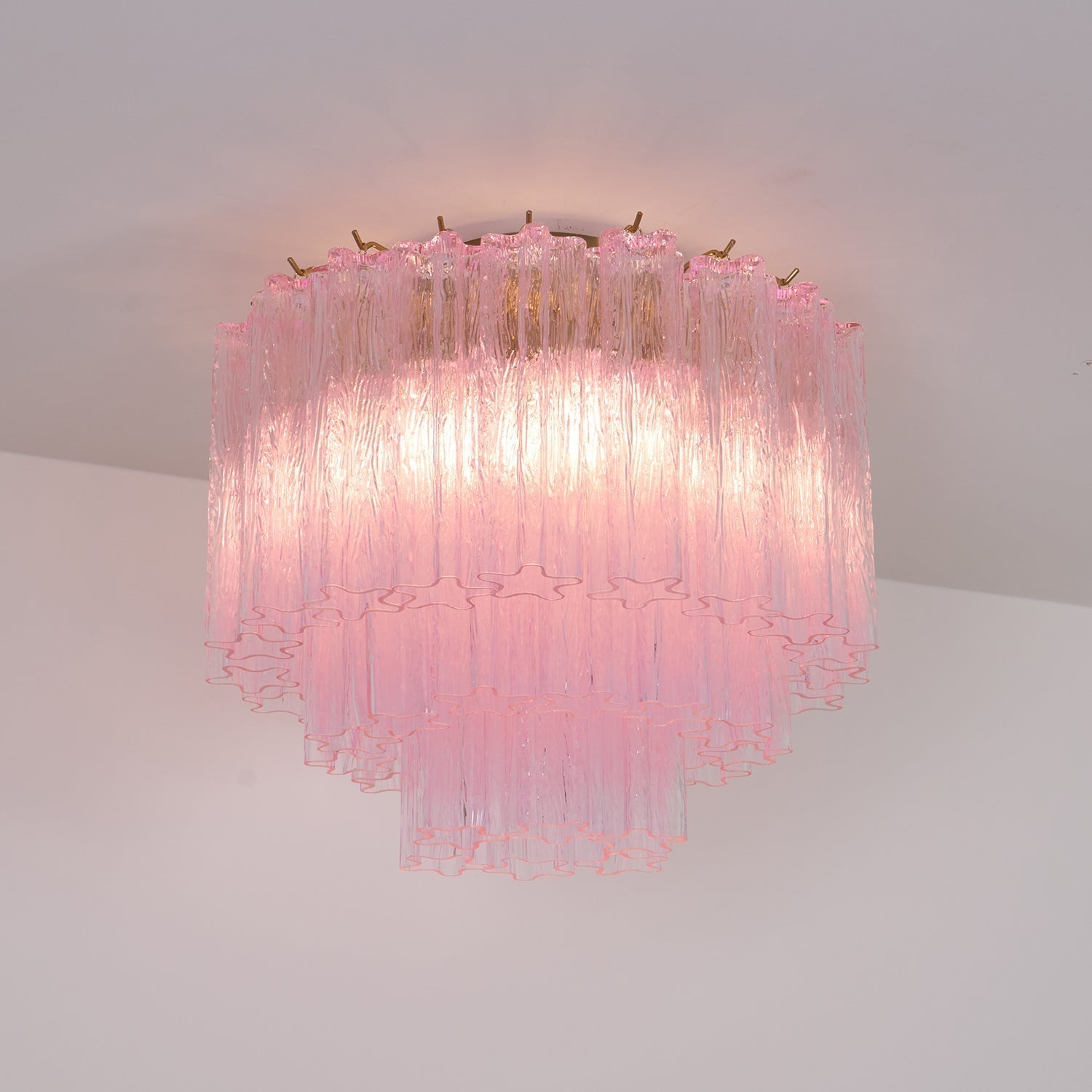 Veliaine Ceiling Lamp Murano Pink Glass Vintage