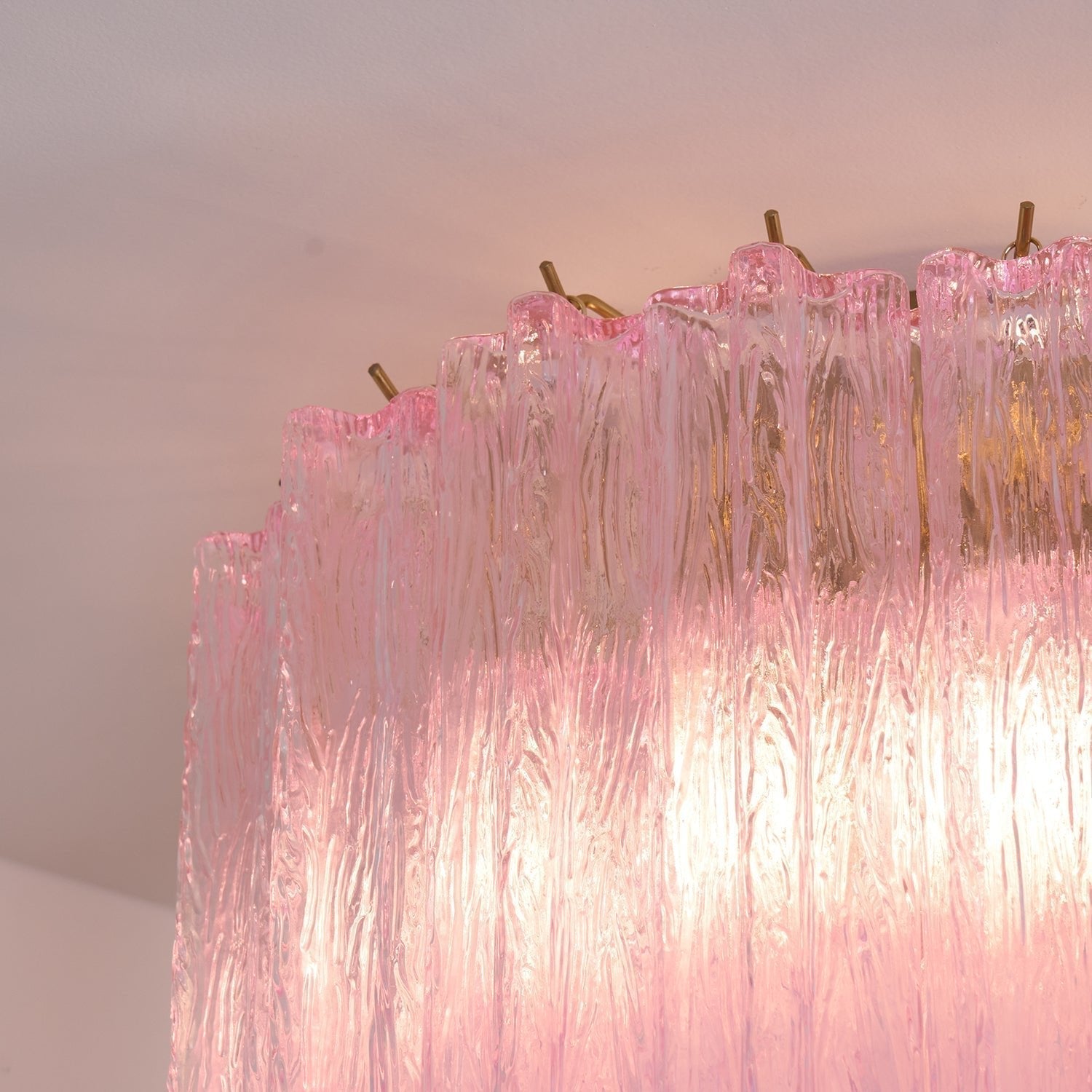 Veliaine Ceiling Lamp Murano Pink Glass Vintage