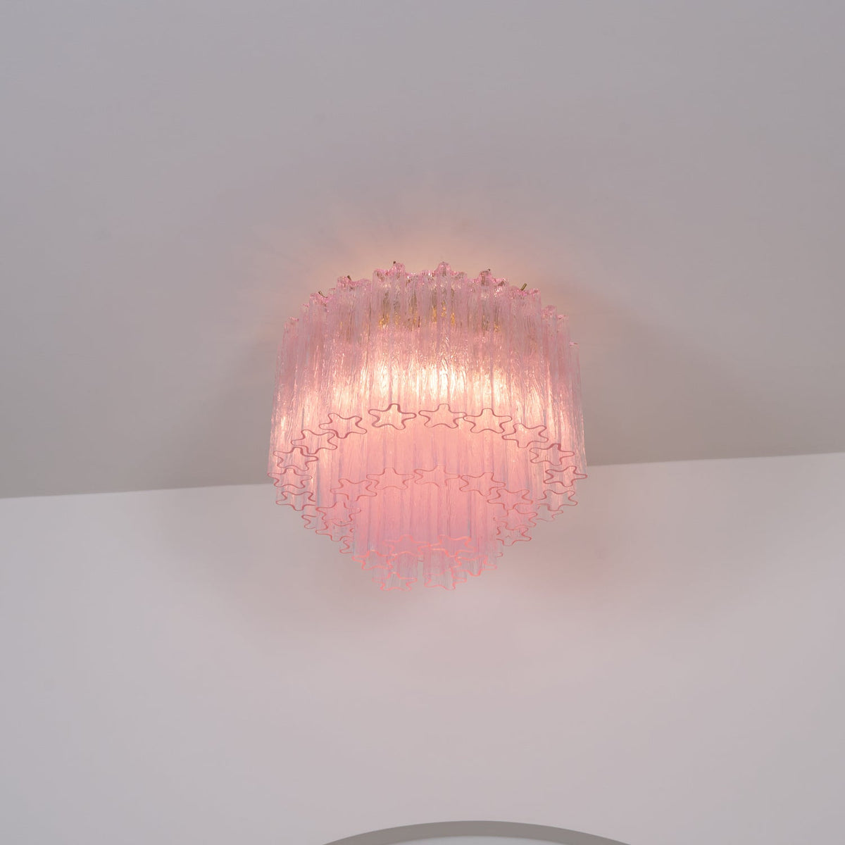 Veliaine Ceiling Lamp Murano Pink Glass Vintage