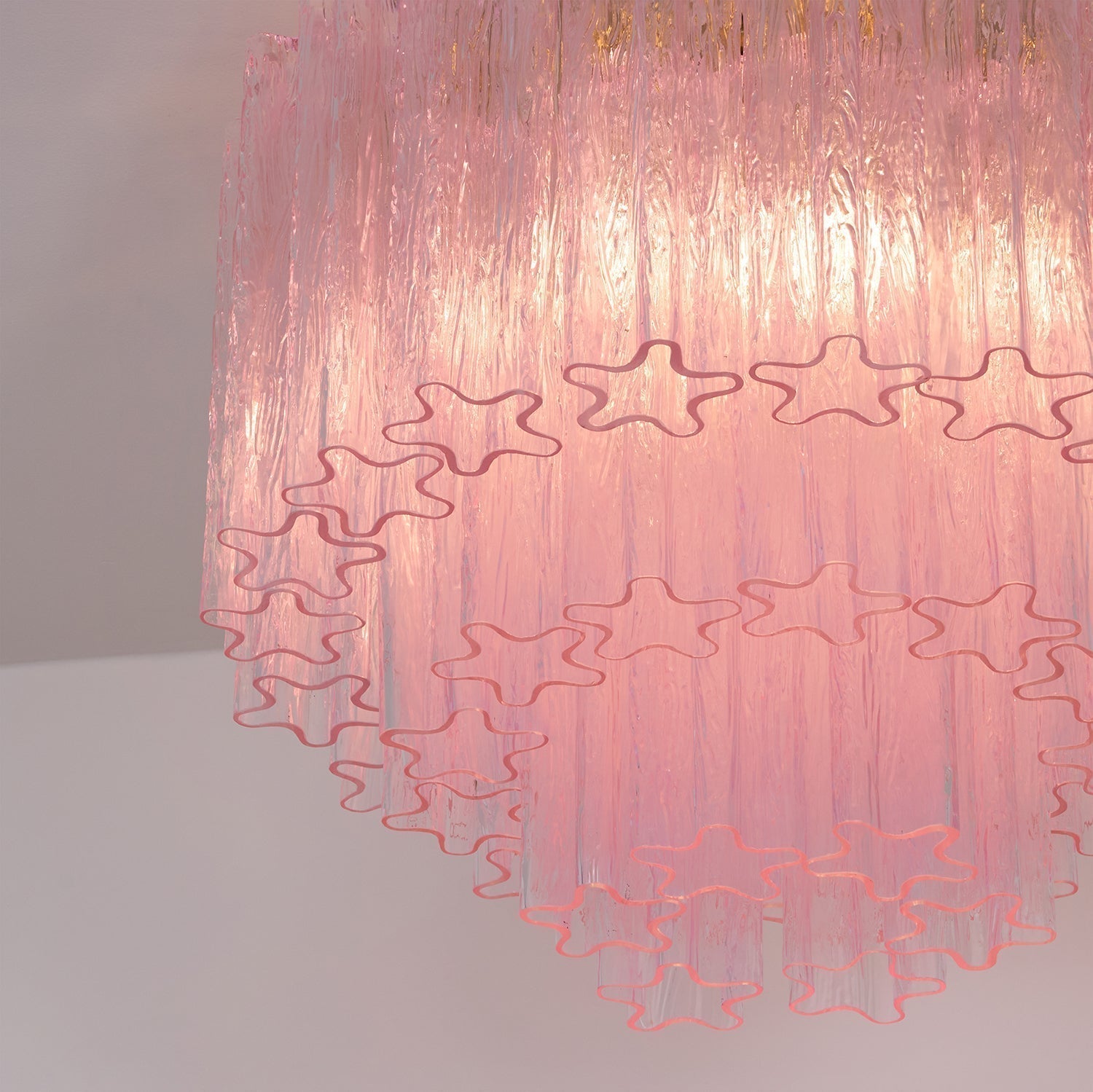 Veliaine Ceiling Lamp Murano Pink Glass Vintage